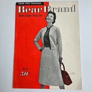Hand Knit Fashions Bear Brand Sweaters Cardigans Dresses Suits Pattern Book Vol